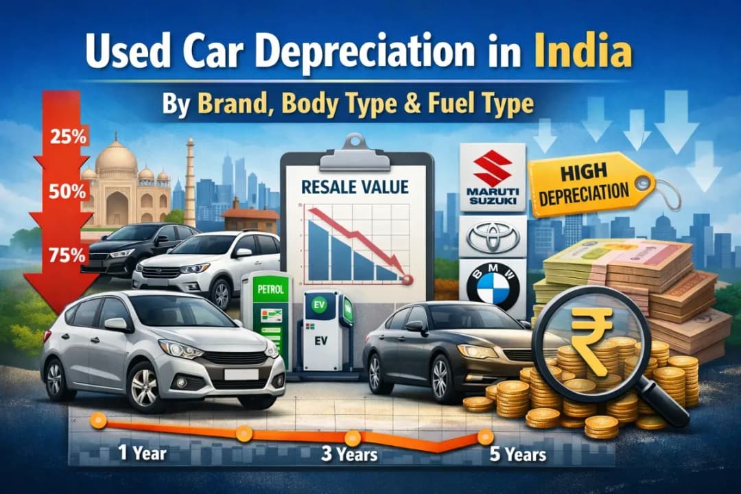 Used Car Price Depreciation by Brand, Body Type, and Fuel Type in India